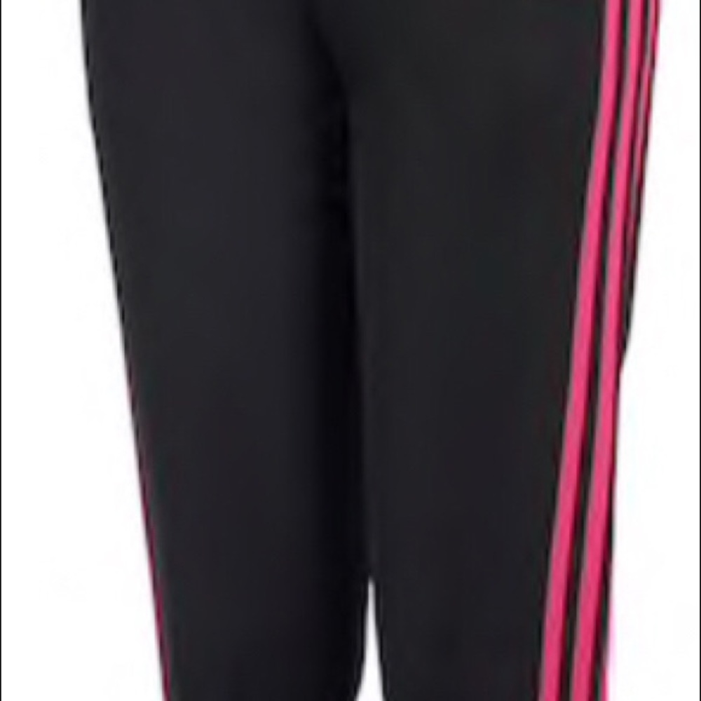 Pink and black striped pants
